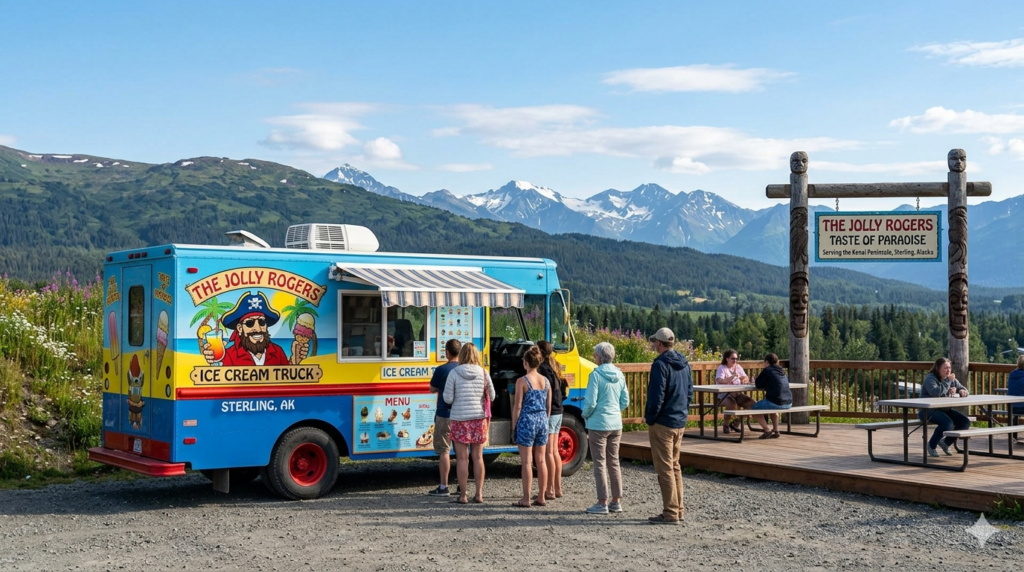 The Jolly Rogers Taste of Paradise Ice Cream Truck Sterling AK